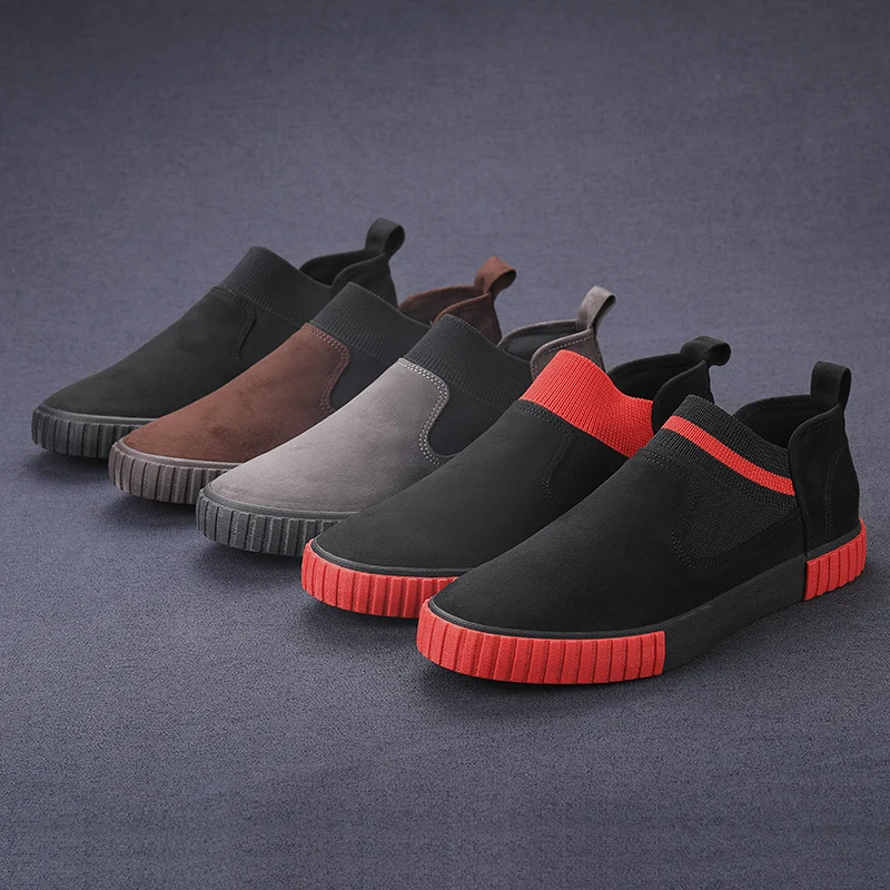 

FEBMOFL New Fashion Low Top Men's Vulcanized Shoes Flannel Slip on Loafer Designer Casual Shoes Spring/Summer Simple Flats