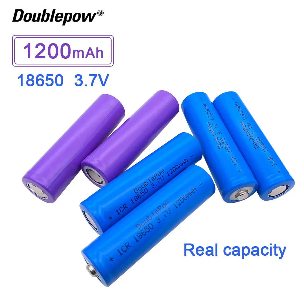 10 шт. литий ионная аккумуляторная батарея Doublepow 18650 3 7 в 1200 мАч|Перезаряжаемые