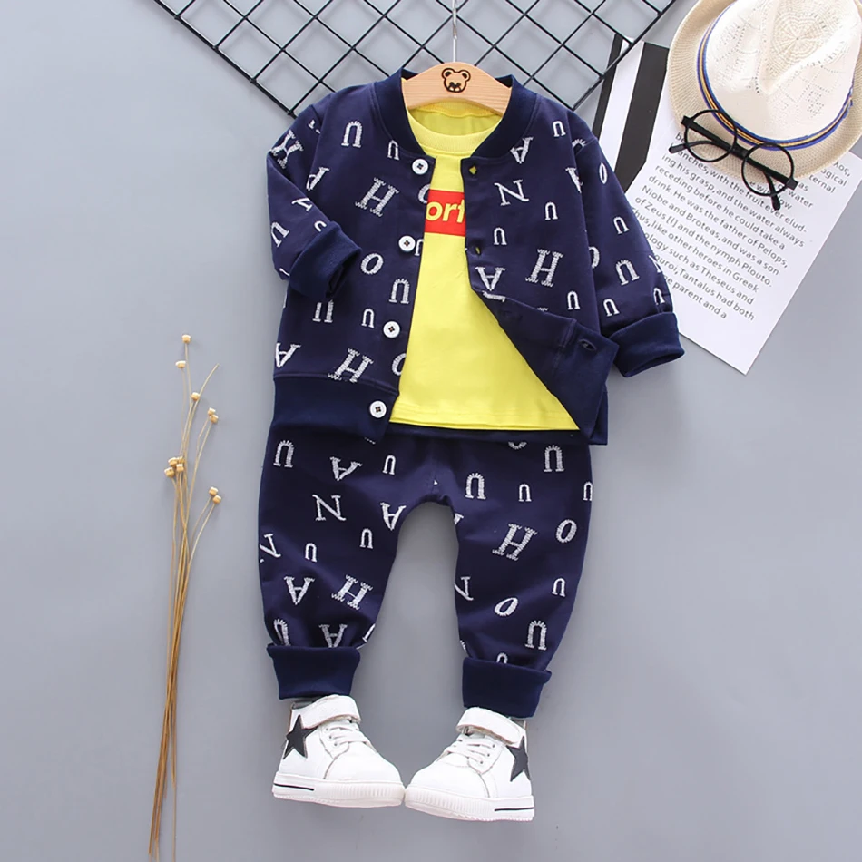 Спортивный костюм для мальчиков и девочек кофта штаны с мультяшным принтом