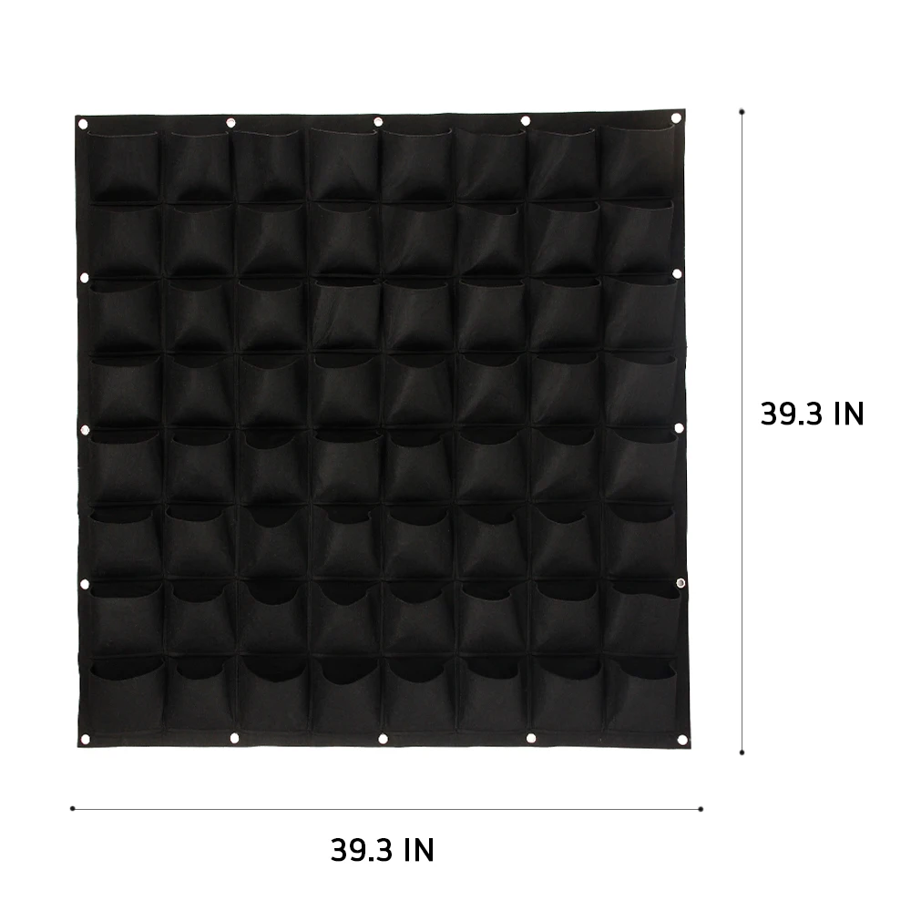 Черные настенные сумки для посадки 64 кармана сумка выращивания растений