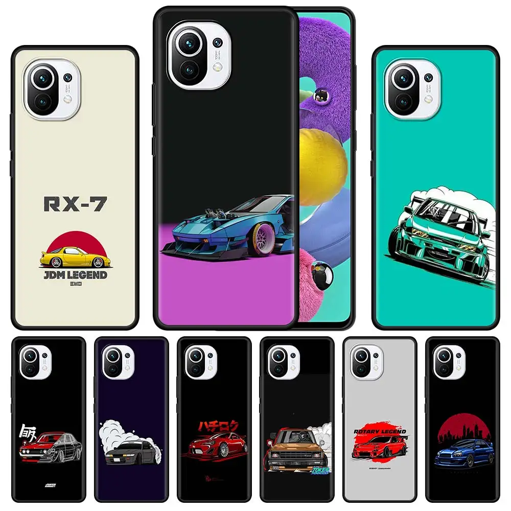 

Soft Silicone Phone Case For Xiaomi Mi 11 10T 10 Lite 9T 11X CC9 Pro 11i CC9E Black Smartphones Funda Cover Sports Car Jdm Drift