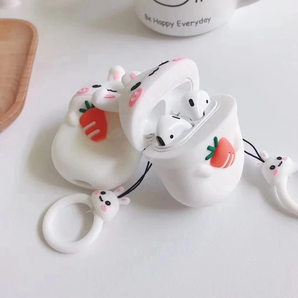 3D чехол для наушников s для AirPods чехол с милым мультяшным изображением бутылки молока для Apple Airpods Защитная крышка для Earpods чехол для наушников кольцевой ремешок