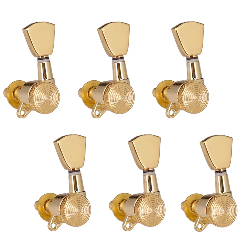 6 Pieces 6L Left Closed String Tuning Keys DIY for Acoustic Electric Guitar Parts Golden | Спорт и развлечения