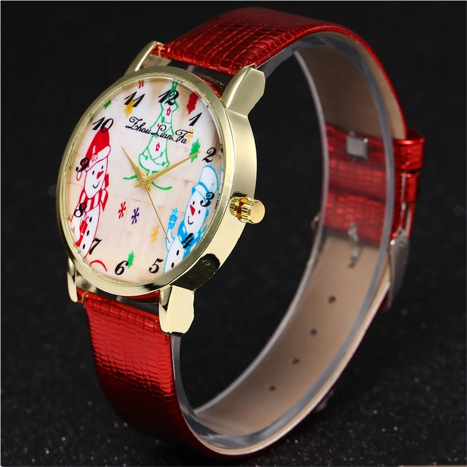 

ELegant Women Watches Christmas Leather Band Simple Dial Quartz Watch Relojes Para Mujer Christmas Quartz Wristwatch For Women