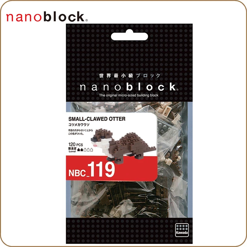 Nanoblock восточные мелкокрашеные выдры NANOBLOCK маленькие (120 штук) Мини кирпичи