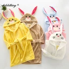 Детский халат с рисунком кролика для девочек и мальчиков, детская одежда для сна, мягкий фланелевый Халат для малышей, милые детские пижамы для мальчиков, детский халат