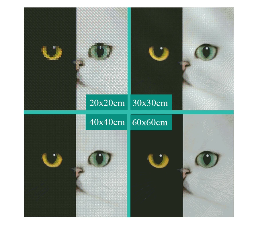 Алмазная 5D картина сделай сам полностью покрытая стразами черный и белый кот 3D