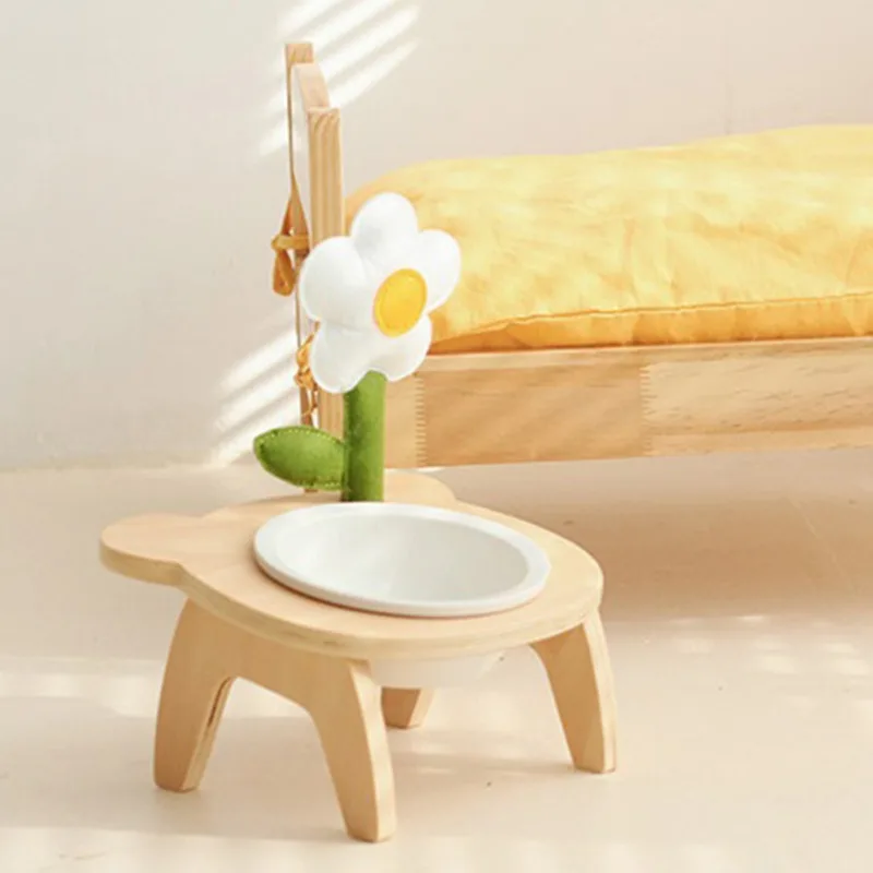 

Cat Food Bowl Tilt 10Pet Bowl Rack Dog Food Bowl Ceramic Single Bowl Cat Bowl Cute Flower Bowl