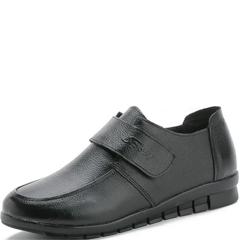 

Лидер продаж 2022, новинка, весенние туфли на плоской подошве, женская повседневная обувь, большие размеры, зимняя теплая обувь на плоской подошве, Нескользящие зимние туфли из натуральной кожи для мам