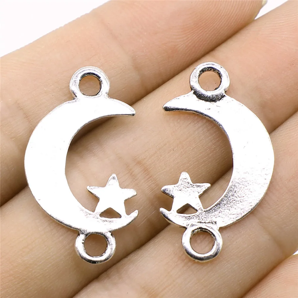 

Pendants Jewelry Making 1pcs Moon And Star Connector Charms 17x30mm