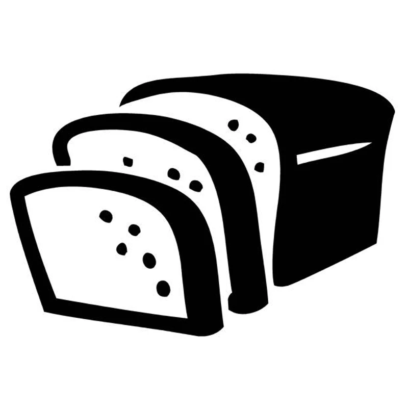 

Car Sticker Bread Slice Applianced-plastic PVC Waterproof and Sun Proof Black/silver 15.8cm * 10.8cm