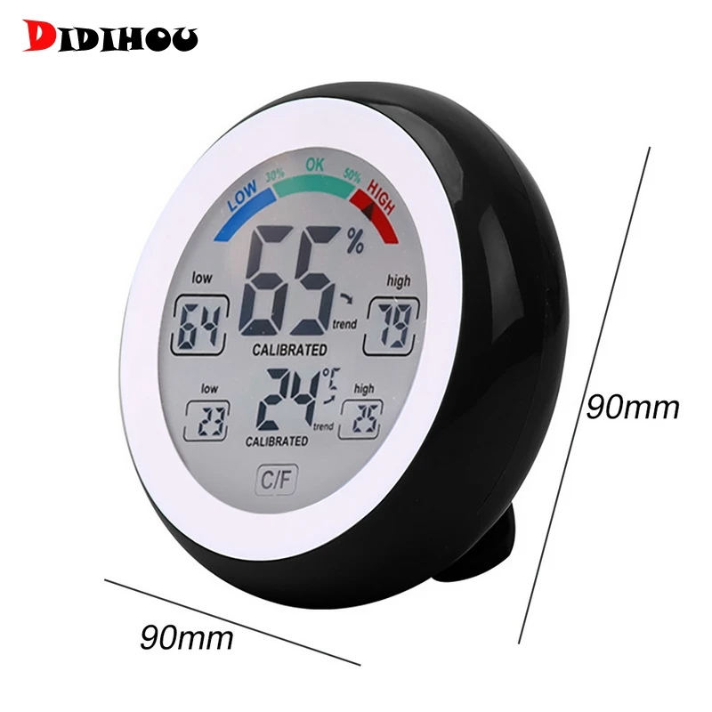 Multifunctional LCD Digital Thermometer Hygrometer C/F Round Wireless Humidity Meter Weather Station Temperature Gauge Indoor |