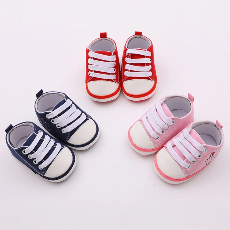 

New Canvas Baby Sneakers Newborn Baby Boys Girls First Walkers Shoes Infant Toddler Soft Sole Anti-slip Baby Shoes Newborn