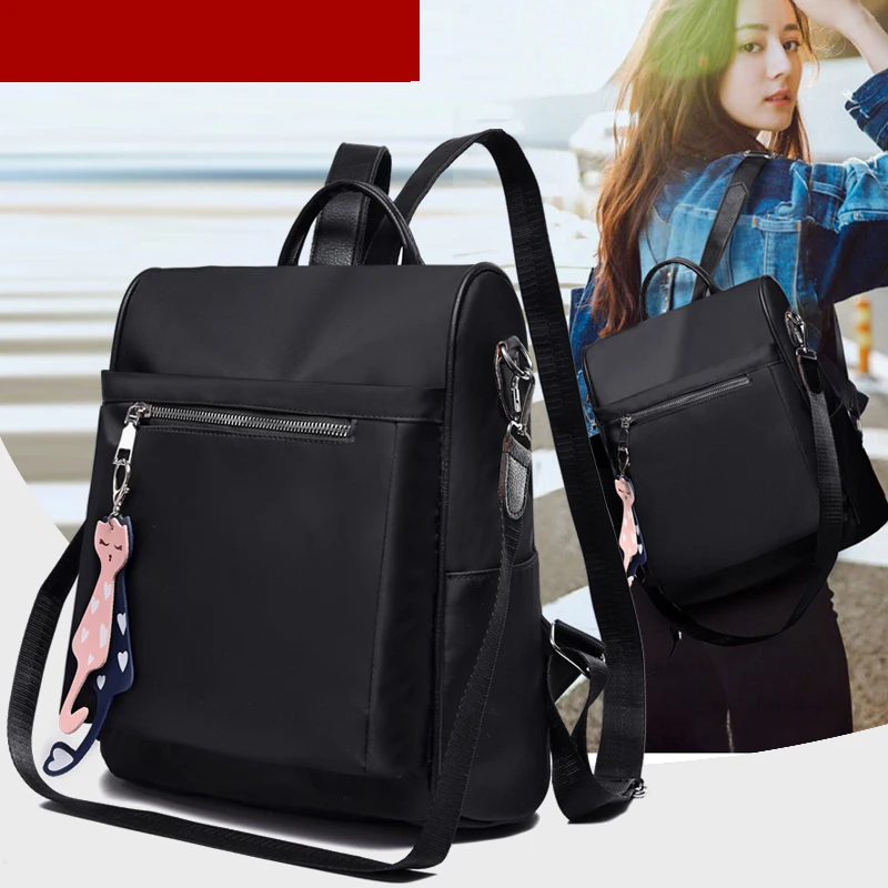 

Simple Pendant Women Backpack 2020 New Lady Oxford Bookbags Elegant Female High-quality All-match Mochila Young Student Bagpack