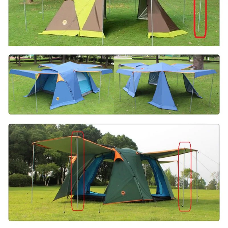 

2m 1.5m 1m Outdoor Camping Folding Awning Rod Foldable Tent Pole Support Stand Pole Sun Shelter Tarp Sticks Tent Accessories