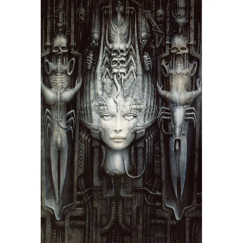 

H.R.Giger Fantasy Art Alien Poster Custom Canvas Poster Art Home Decoration Cloth Fabric Wall Poster Print Silk Fabric