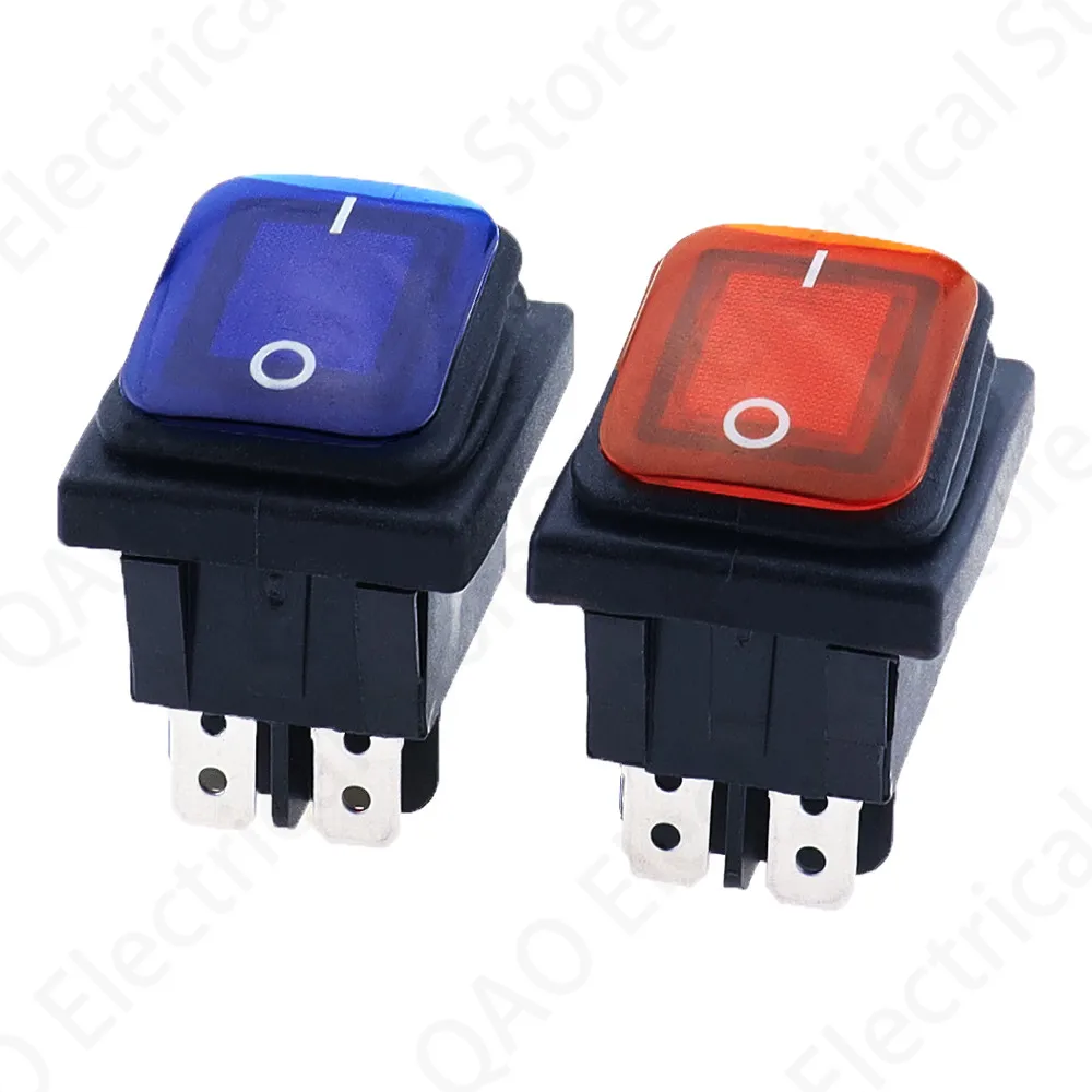 KCD4 20A/250V 4 Pin DPST IP67 море светодиодный Водонепроницаемый кулисный переключатель с 12V