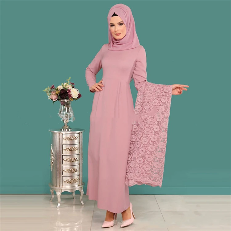 Новое Элегантное модное мусульманское длинное платье abaya кружевное женское
