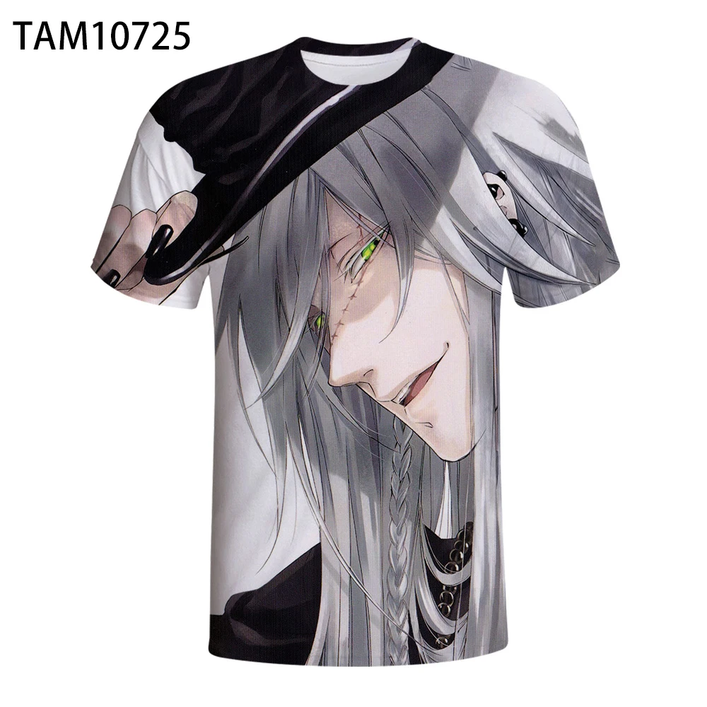 Коллекция 2021 футболки с 3D принтом черного Батлера летние свитшоты унисекс из