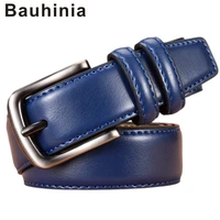 bauhinia brand new mens leather 105 125cm casual pin buckle belt casual fashion neutral blue belt for men