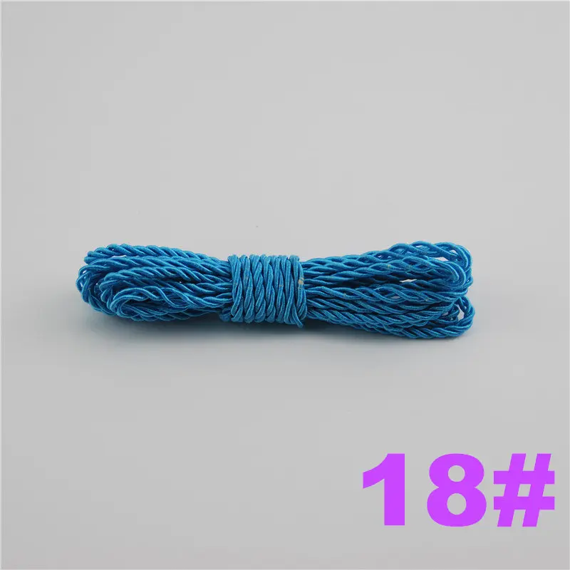 18 FASMILEY DIY Cord Jewelry findings 3 мм плетеный Канат мульти сплошной Цвет витая нить DIY аксессуары строка поставляет 100 м DS217 - Цвет: 18
