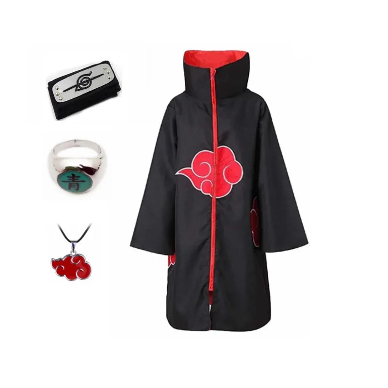 

anime akatsuki cloak costume cosplay adult akatsuki capa rings costume Halloween male female pajamas bluey fantasia girls kids