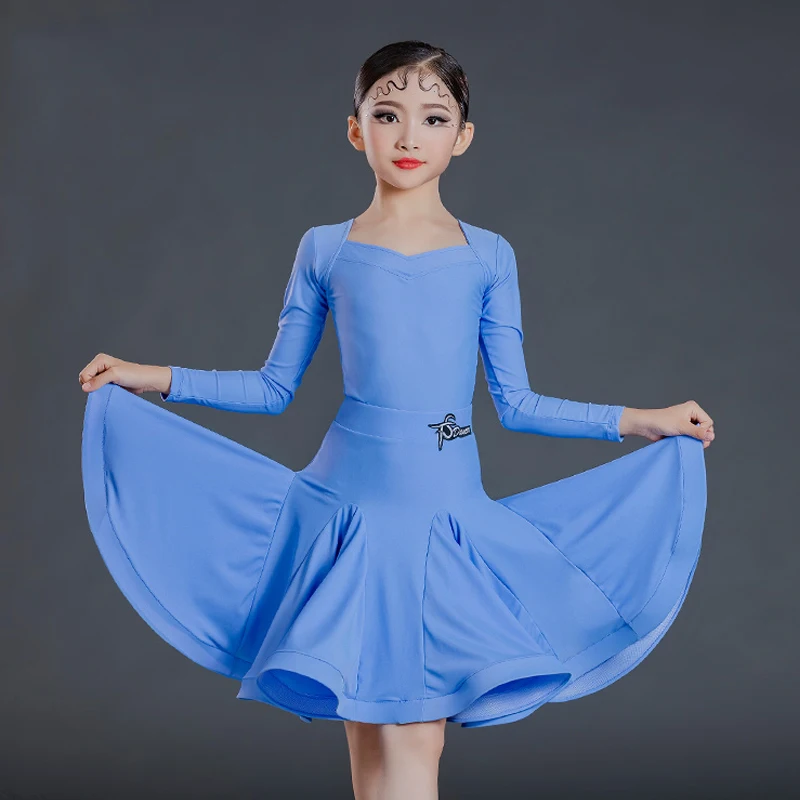 

Girl Latin Dance Dress Competition For Children Girls Competition Ballroom Kids Skirt Tango Salsa Dancewear Practice Wear