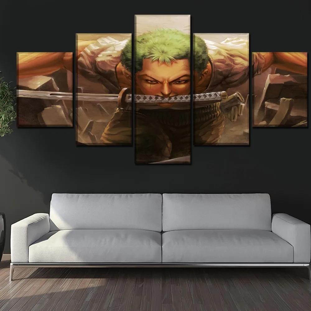 Один комплект из 5 штук Аниме One Piece swordsman Zoro Roronoa живопись на холсте Печать