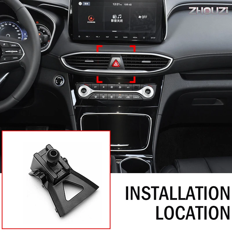 car mobile phone holder special mounts gps stand gravity navigation bracket for hyundai santa fe 2019 2020 car accessories free global shipping