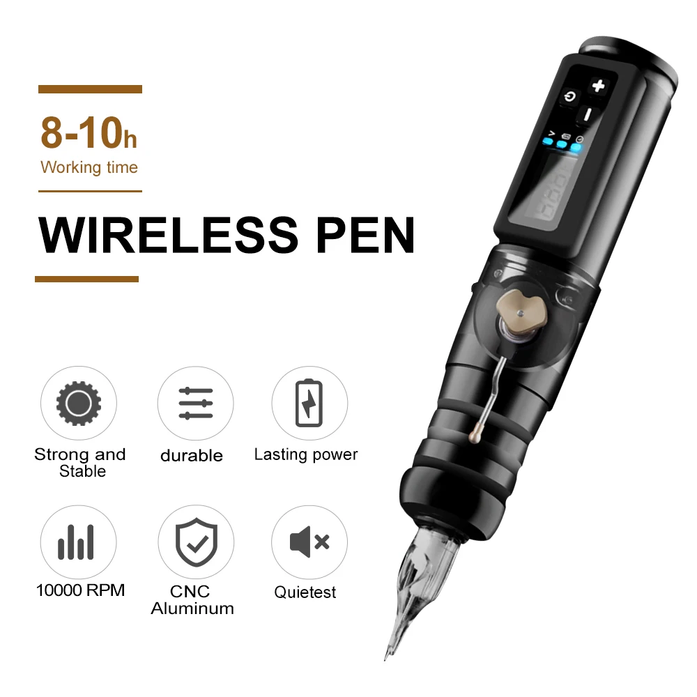 New Arrival Wireless Tattoo Machine  Rotary Permanent Makeup Pen Strong Quiet For Tattoo Liner Shader 1500mAh