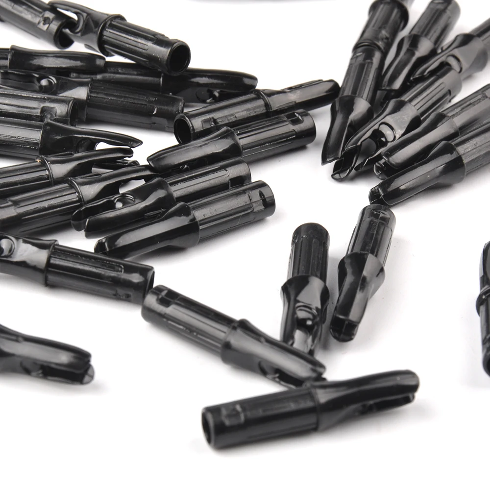 50pcs Plastic Arrow Nocks Black Color For Shaft ID 6.2mm OD 7.6mm Archery Carbon Fiberglass | Спорт и развлечения