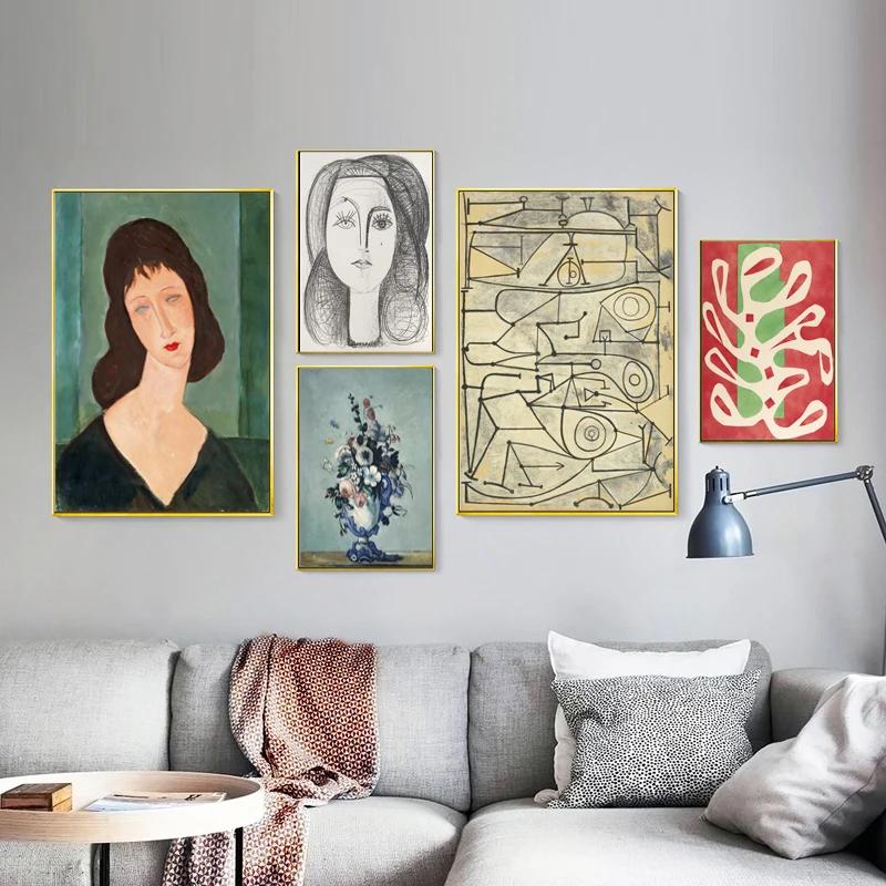 Классический Amedeo Modigliani Picasso художественная коллекция абстрактный холст печать