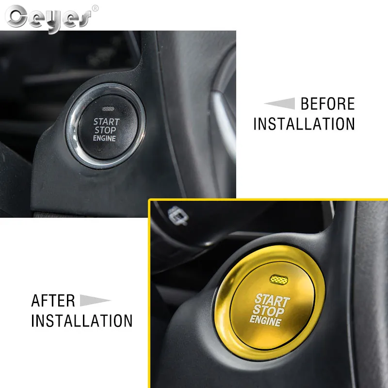 

Ceyes Car Styling Stickers For Mazda CX3 Axela CX 4 CX5 CX 5 CX-5 Atenza Car Engine Start Stop Button Ring Covers Circle Case