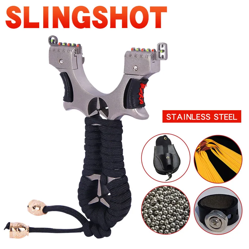 Рогатка из сплава с большой мощностью профессиональная плоской кожи катапульта