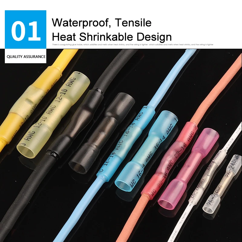 Термоусадочные соединители для стыковых проводов 10/30/50 шт. AWG 24-10 0 3-мм 2