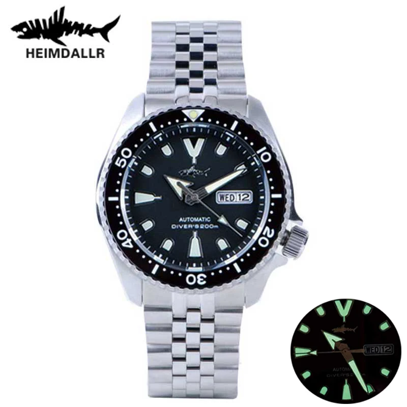 

HEIMDALLR Men's SKX007 Dive Watch Sapphire C3 Luminous 200M Water Resistance Japan NH36A Automatic Movement Mechanical Watches