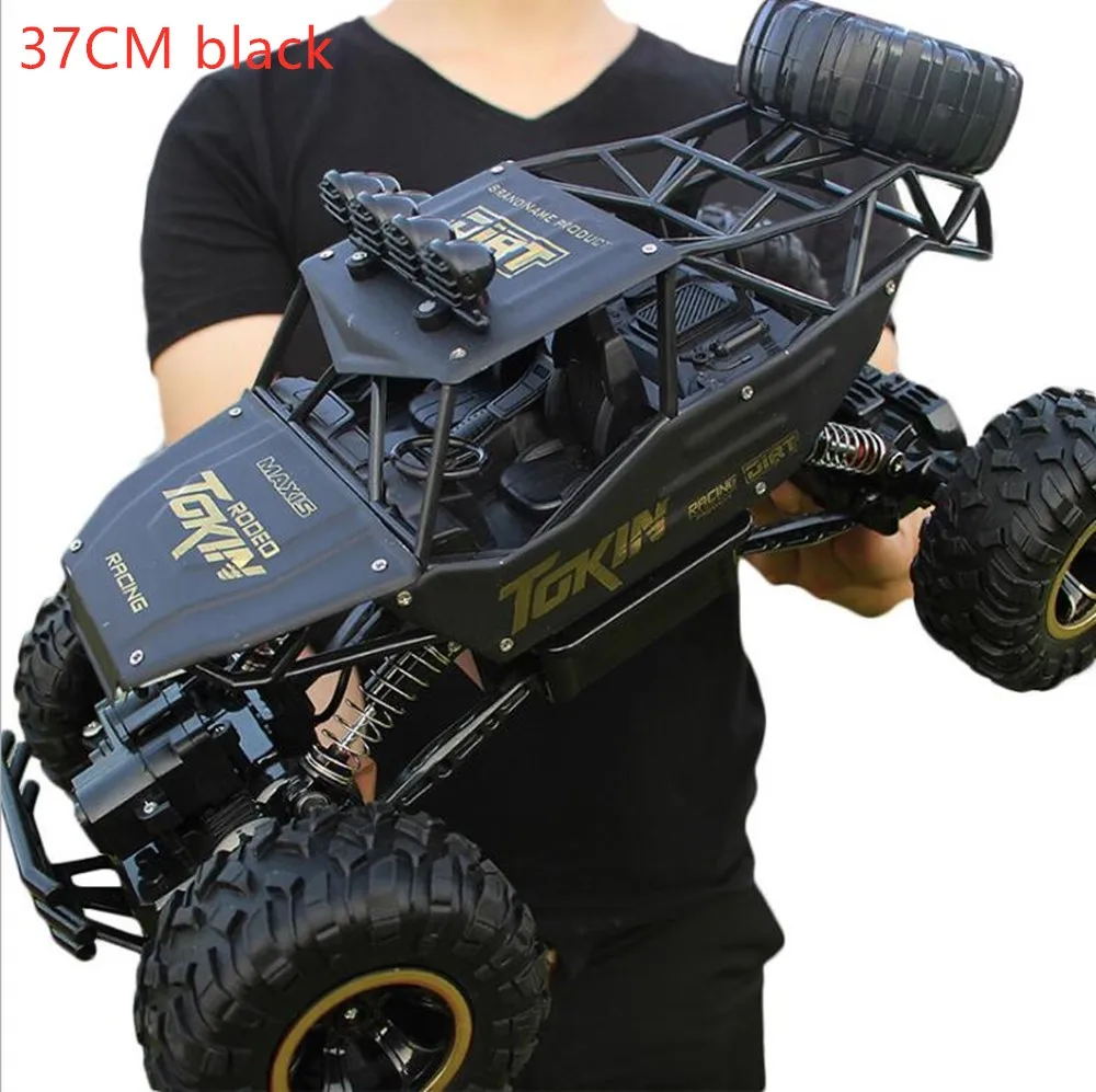 1:12 1:16 RC автомобиль 4WD 4x4 2,4G Bigfoot пульт дистанционного управления багги модель внедорожника скалолазание Грузовики Игрушки для мальчиков Детский подарок джипы - Цвет: 37cm alloy black