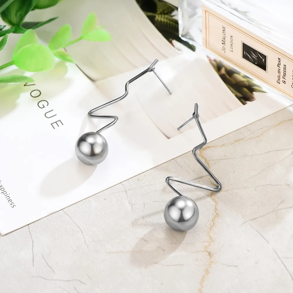 Модные Эффектные серьги Изысканные Серебряные подвесные висячие женские