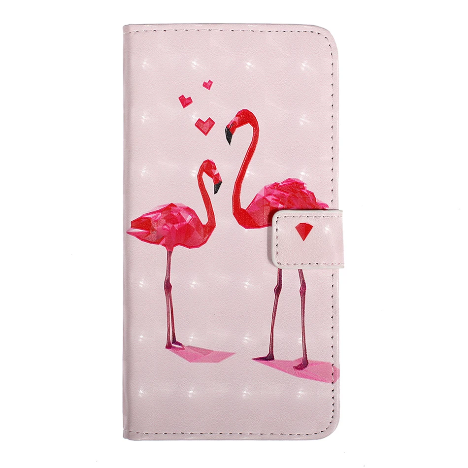 Flamingo Роскошный чехол для Samsung Galaxy A3 A320 A5 J3 J5 J7 J4 J6 J8 S10 S9 S8 плюс S5 S6 S7 край из искусственной кожи и ТПУ на застежке чехол Coque - Цвет: Flamingo