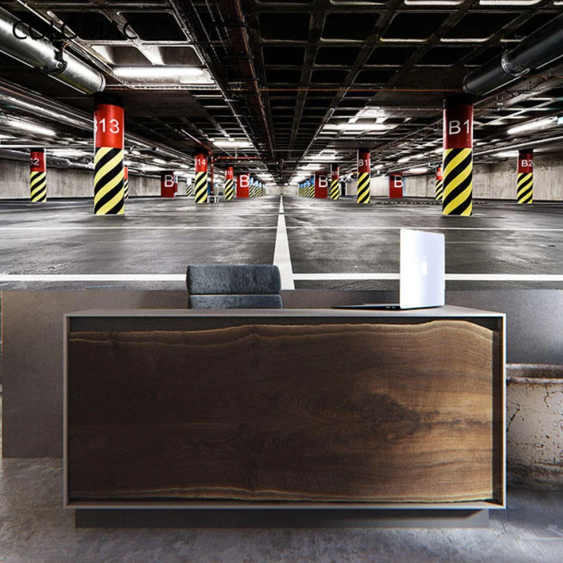 

Colomac Custom Industrial Wind Parking Lot 3D Visual Spatial Extension Wallpaper Modern Simple Background Mural Dropshipping