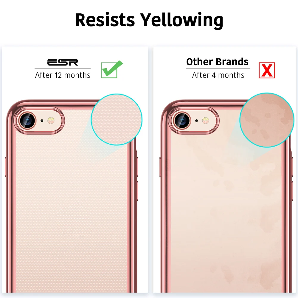 Прозрачный силиконовый чехол ESR для 2020 iPhone SE 2 го поколения 8 7 Plus/11 11 Pro Max/X XS XR рамка