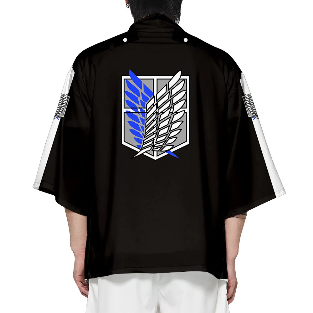 

Anime Shirt Grapfic Tees Harajuku Shirt Attacking Giant Kimono Cardigan Ice Silk Thin Oversized Shirts For Men Casual xxs-6xl