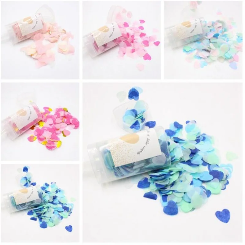 

100pcs Push Tube Heart Confetti Poppers for Bridal Wedding Happy Birthday Paper Mini Confetti Party Decoration