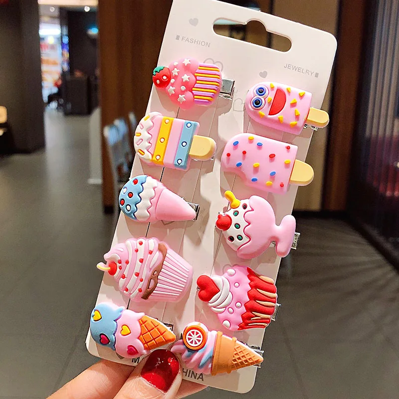 Повязка на голову для девочек разноцветная компл. 10 шт./компл. заколки с