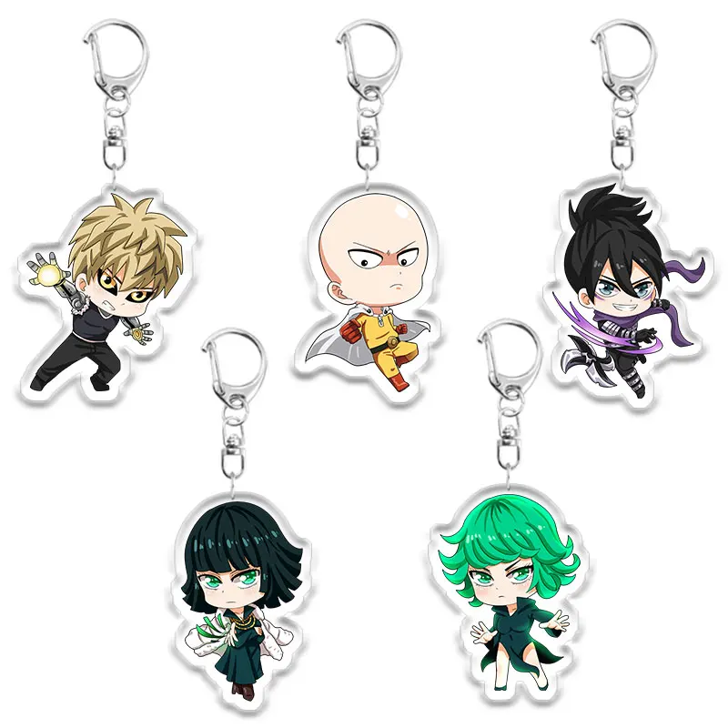 

Anime one Punch Man Keychain Cartoon Figure Acrylic Pendent Keyring
