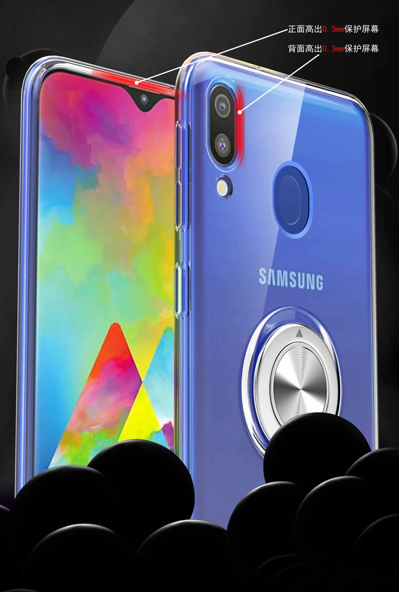 Для samsung Galaxy A20E чехол, мягкий ультра тонкий прозрачный держатель с кольцом, автомобильный Магнитный чехол для телефона s для samsung Galaxy A20E Fundas Coque