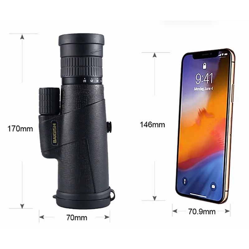 10-30x42 High Zoom Monocular Military Telescope BAK4 Prism Binoculars Big Eyepiece Lens Spotting Scope For Hunting Camping X391B |