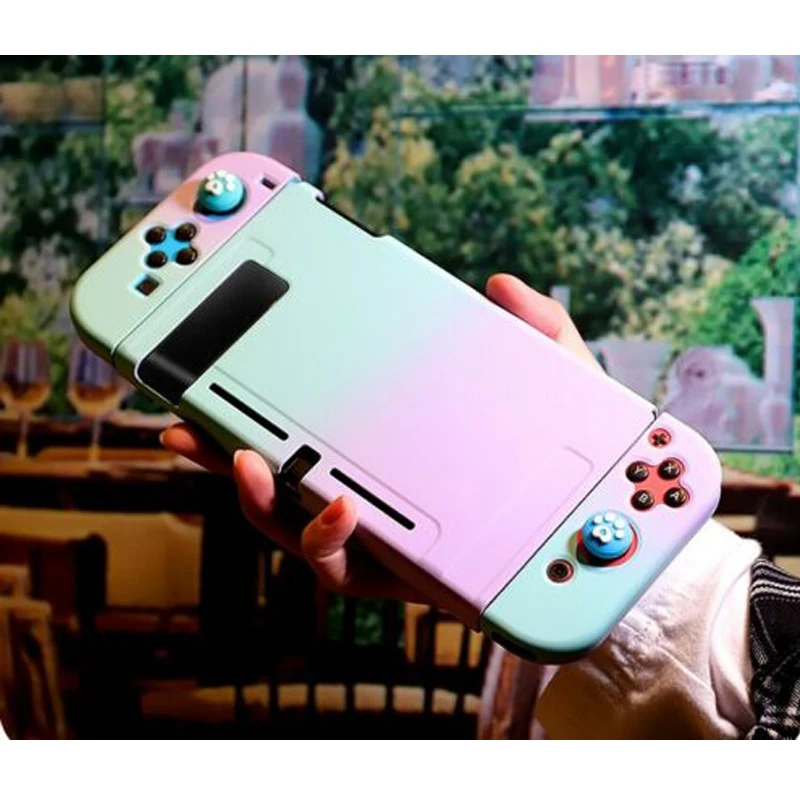 Жесткий чехол с градиентом Kawaii разноцветным корпусом для переключателя Nintendo Console