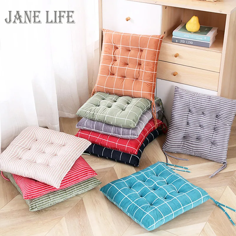 

Plaid Square Stool Cushions 40*40cm Office Chair Sofa Tatami Car Seat Chair Back Pad Outdoor Buttocks Cushion Cat On The Pillow
