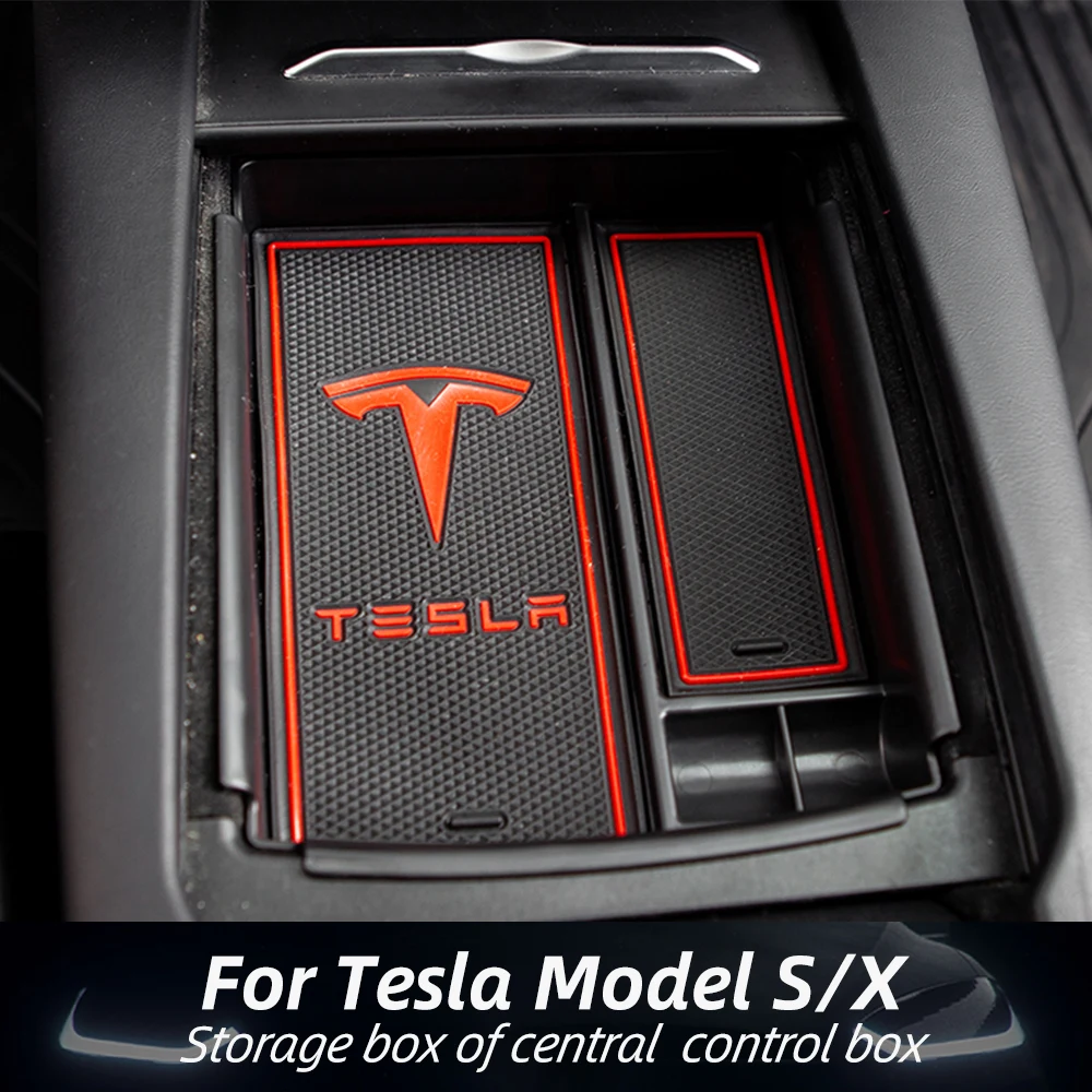 

TEY Tesla Model S X Center Console Storage Box ABS Material For Tesla Accessories